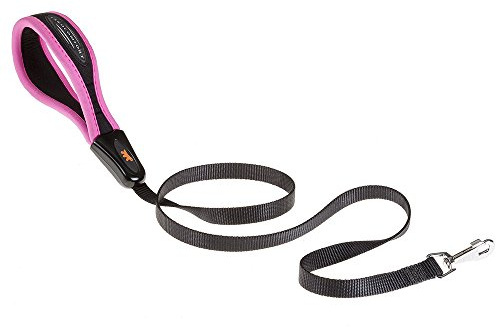 Ferplast ERGOFLUO G Ergonomic Dog Lead - Secure Grip with Soft Padding - Anti-Abrasion - Extra-Resistant Finished Seams - Italian Design - 120 x 2 cm, Pink