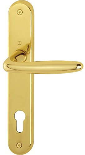 2x HOPPE Drückergarnitur ROISSY - auf Langschild Profilzylinder Entfernung 88mm, für Türstärke 35-54mm, Messing poliert, Doppelpack