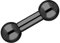 Treuheld® Piercing Stab Schwarz - Chirurgenstahl Barbell Hantel - 5mm x 20mm + Kugeln: 8mm - Edelstahl Intimpiercing, Ohr, Nippel uvm. Mann + Frau