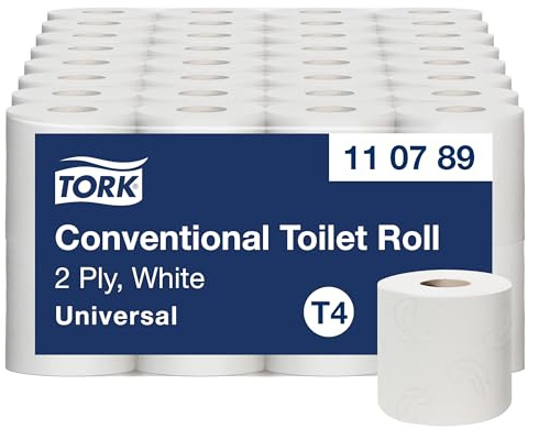 Tork Kleinrollen Toilettenpapier Weiß T4, Universal, 2-lagig, 64 × 250 Blatt, 110789