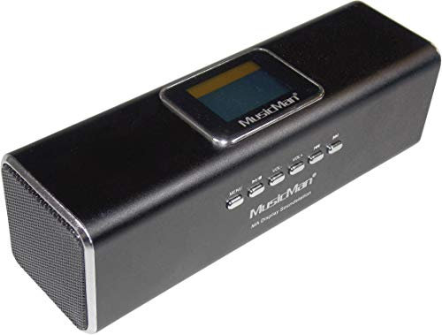 Appareil portable MusicMan avec écran MA, radio FM intégrée, prise en charge des cartes mémoire USB, TF et MicroSD, station audio mobile (Noir)