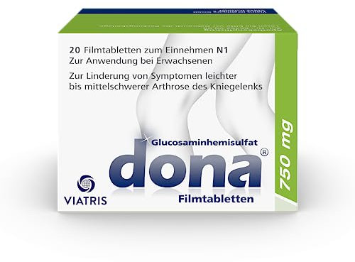 Dona 750 mg: Lindert die Symptome bei leichter bis mittelschwerer Knie-Arthrose, wirksame Kniearznei bei Arthrose, hochdosiertes Glucosamin, 20 Tabletten