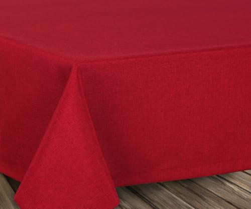 BEAUTEX Tischdecke Leinenoptik eckig 135x180 Bordeaux abwaschbar | fleckenabweisend, bügelfrei, pflegeleicht, Lotuseffekt, viele Größen & Farben, für Küche, Esszimmer, Balkon & Garten