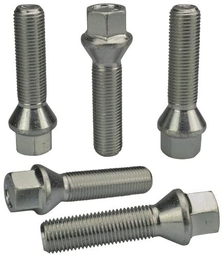 HASKYY 10 Radschrauben I M14x1,25x33mm Kegelbund Kegel I Zink Silber I I SW 17mm I