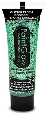 PaintGlow, Glitter Face & Body Gels, Teal, 14ml