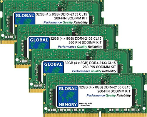 32 GB (4 x 8 GB) DDR4 2133 MHz, PC4–17000 260-pin SODIMM Memory RAM Kit für Laptops/notebooks
