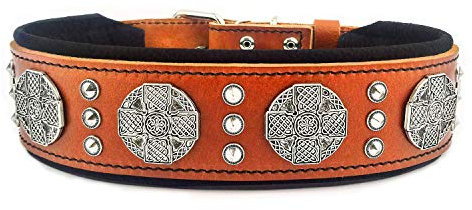 Bestia Maximus Echtleder Hundehalsband für große Hunde 100% Leder