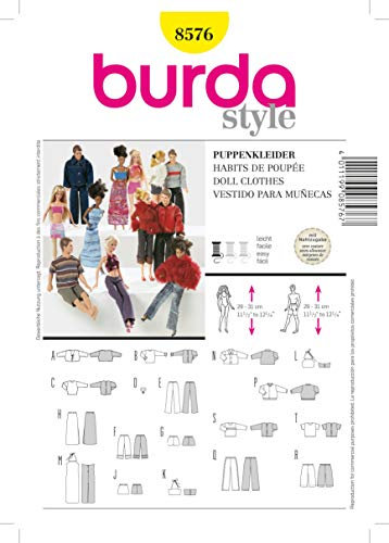 Burda B8576 Schnittmuster, Papier, Mehrfarbig