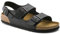 Birkenstock Classic MILANO BF Unisex-Erwachsene Naturleder Knöchelriemchen Sandalen, Schwarz (Schwarz), 42 EU