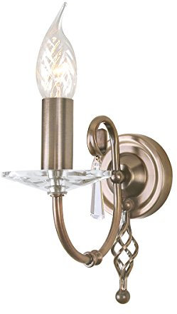 Einarmige Wandleuchte 1-flammig Aegean Finish: Aged Brass