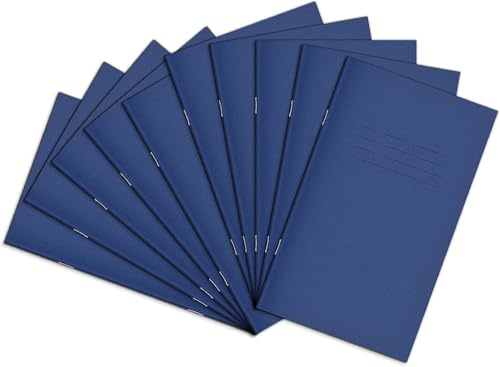 Rhino 200 x 120-mm Exercise Books, 80-Page / 8mm Lined Paper Notebook, 100-Pack, Writing Book, Office & School Stationery Supplies, Dark Blue