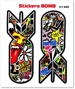 4R Quattroerre.it 6126 Sticker Bomb Aufkleber Bomben, 10 x 12 cm