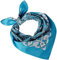 Tobeni 548 Damen Herren Nickituch Kopftuch Bandana Halstuch Baumwolle Unisex Farbe Paisley Türkis Grösse 54 cm x 54 cm