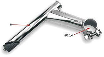 Cruiser Vorbau 21,1 mm à˜ Silber