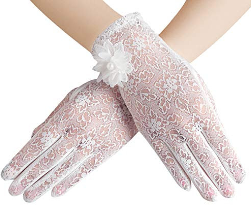 Bienvenu Summer Women Screentouch Gloves Sun Uv Protection Driving Gloves Anti-skid, White, One Size