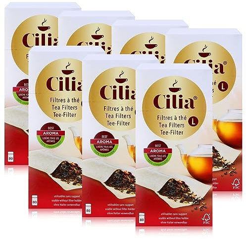CILIA® Teefilter 80 Stk. Grösse L ohne Halter verwendbar (7er Pack)