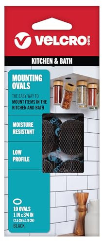 Velcro Brand Industrial Fasteners | Low Profile Thin Design | Professional Grade Heavy Duty Strength | Indoor Outdoor Use | 1in x 3/4in Ovals, 10 Sets, Black, 1 Count (Pack of 1)