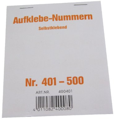 Wolf & Appenzeller 400401 - Gewinnaufklebe-Nummern 401-500, selbstklebend