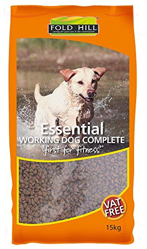 Fold Hill - Essential Working Dry Dog Food, Natural Adult Kibble with Adult Vitamins, Perfect for Glossy Coats, 15kg