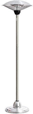 Haverland PH 21 | Stufa radiatore elettrico a infrarossi | max. 2100 W | 3 livelli di potenza | Riscaldatore ideale per terrazza e ambienti esterni | Protezione IP44 | Argento