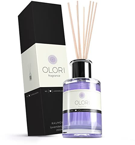 Raumduft Lavendel - Diffuser mit Stäbchen - Duftöl mit ätherischen Ölen blumig, frisch - 100% Natürlich & Rein - Duftstäbchen als Lufterfrischer für Wohnung - Raumerfrischer mit Blumen-Duft (200 ml)