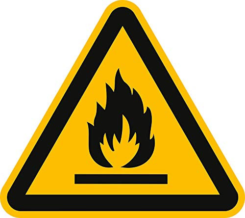 Aufkleber Warnschild Warnung vor feuergefährlichen Stoffen 10cm sl Folie