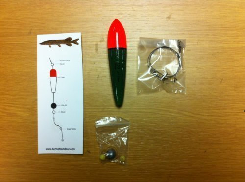 DENNETT Hecht Treiben Set Beinhaltet Treiben, Größe 4 Rast Gerät/Spur, Gewicht, Perlen, Gummiband Hecht Raubfisch Angler Set