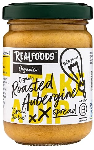 Realfoods by Organico | Organic Roasted Aubergine Spread & Dip – Rich Puglian Flavour, Farm-Crafted & Vegan-Friendly 140g