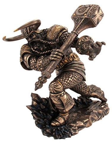 braunen Finish nordischen Gott Thor Statue Pagan Hammer