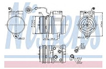 NISSENS Kompressor, Klimaanlage 89275 | Kompatibel mit: CHEVROLET AVEO / KALOS Schrägheck, AVEO / KALOS Schrägheck, AVEO / KALOS Stufenheck, GM KOREA KALOS