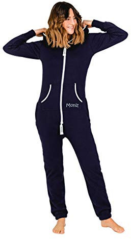 Moniz Damen Jumpsuit, Onesie, Overall (dunkelblau, M)