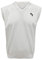 Bowlswear Unisex Lawn Bowling Bowls White V-Neck Sleeveless Bowls Pullover Jumper Ribbed Hem Bowls Logo On Chest (Medium)