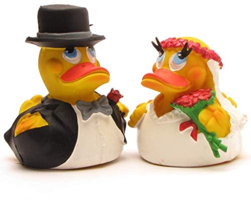 Duckshop I Badeente Brautpaar Lanco I Quietscheente I Quietscheentchen I Geschenk Hochzeit I Präsent Gast
