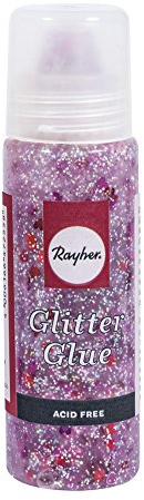 Rayher Colle Duo cœurs et paillettes Glitter-Glue, rose/argenté, 1 flacon, 50ml, papier, carte, arts créatifs, scrapbooking-30189264