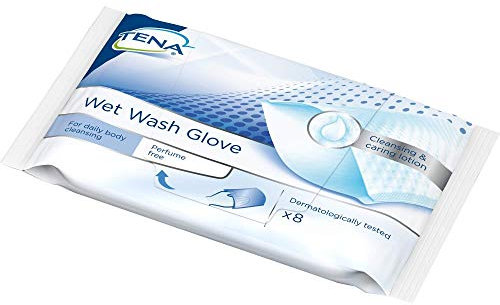 TENA WET Wash Glove parfümfrei 15x23 cm blau 8 St