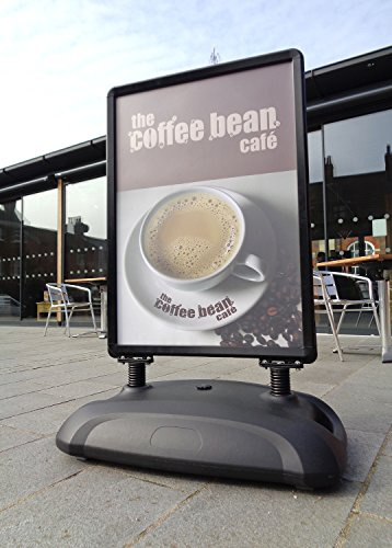 A1 Forecourt Master Pro-Black Striking 'all black' Vorplatz Zeichen mit Frontöffnung Klapprahmen (A1) - A1 Forecourt Master Pro-Black Striking 'all black' forecourt sign with front-opening snapframe (A1)
