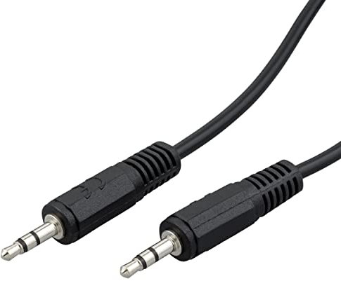ecabo 10002 Stereo Audio Klinken-Kabel 3,5mm Klinken Stecker auf 3,5mm Klinken Stecker – AUX-Kabel – für Autoradios, MP3-Player, Receiver, Computer, Laptops, 0,25m, schwarz