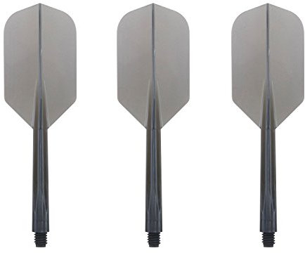 Darts Corner Condor Integrierter Flight & Vorbau – Zero Stress – Slim – Lange Transparent Schwarz – 1 Set (3)
