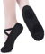 tanzmuster Ballettschuhe Damen - Charlie - Geteilte Ledersohle - schwarz Größe 42- Ballettschläppchen für Erwachsene - Schwarze Tanzschuhe fürs Ballett