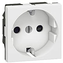 Legrand 077213 Prise de à Puits Germanique Spéciale 4mm², Repiquage Mosaic avec Bornes à Vis, Courant 2P+T, 2 Modules, Blanc