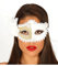 Guirca 12723 Deluxe Domino Maske mit Rose und Glitzer, Weiß/Gold, Taglia unica