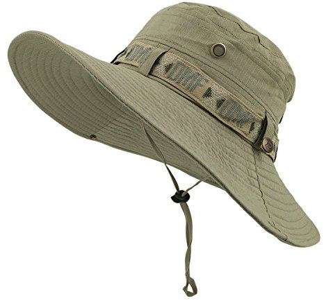 LETHMIK Camouflage-Hut, Sommerhut, Fischerhut, UV-Schutz, Outdoor-Boonie-Hut, Beige (wasserdicht), Einheitsgröße