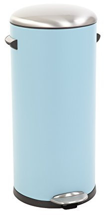EKO Belle Deluxe Poubelle à Pédale Métal Bleu 38 x 33,8 x 66 cm 30 litres