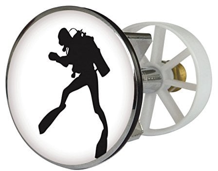 Waschbeckenstöpsel Design Scuba Diver | Abfluss-Stopfen aus Metall | Excenterstopfen | 38 – 40 mm