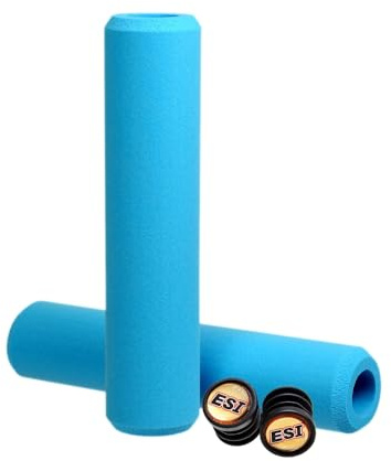 ESI Grips Chunky - Silicone MTB Grips - Ultimate Comfort and Control for Mountain Bikers and E-Bike Riders, Durable Bicycle Handlebar Grips for a Smooth Ride (Aqua)