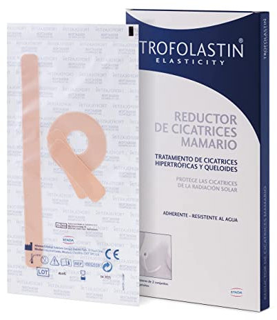 Trofolastin, Reductor de Cicatrices Mamario, Apósitos Adhesivos para Cicatrices de Cirugía Mamaria, Hipertróficas y Queloides, 3 Formatos x 2uds