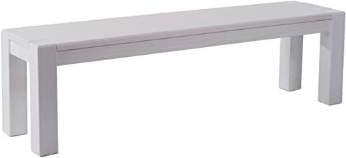 Bank 208 cm Rio Kanto Pinie Weiss Pinie Massivholz Esszimmerbank Küchenbank Holzbank Echtholz Sitzbank Größe und Farbe wählbar Brasilmöbel