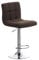 CLP Barhocker Peru Mit Stoffbezug I Höhenverstellbarer Barstuhl Mit Lehne I Thekenhocker Mit Metallgestell In Chrom-Optik, Farbe:braun