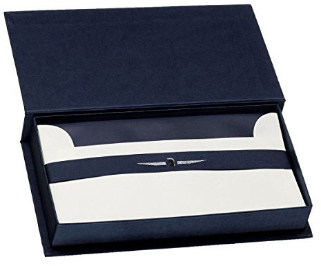Rössler Papier 1056831009 - Kartenkassette DL/DL, 15/15, Paper Royal, blau/weiß gerippt