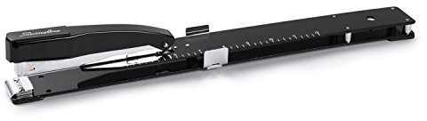 Swingline Robuster Hefter mit integriertem Lineal und verstellbarer Verriegelungspapierführung, Schreibtisch-Oberseite, lange Reichweite, Heftgerät für Heimbüro, Heftklammern bis zu 20 Blatt Büropapier, schwarz (S7034121P)